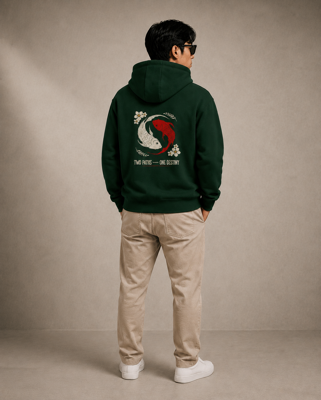 Balance Is the Key — Koi Fish Graphic Hoodie