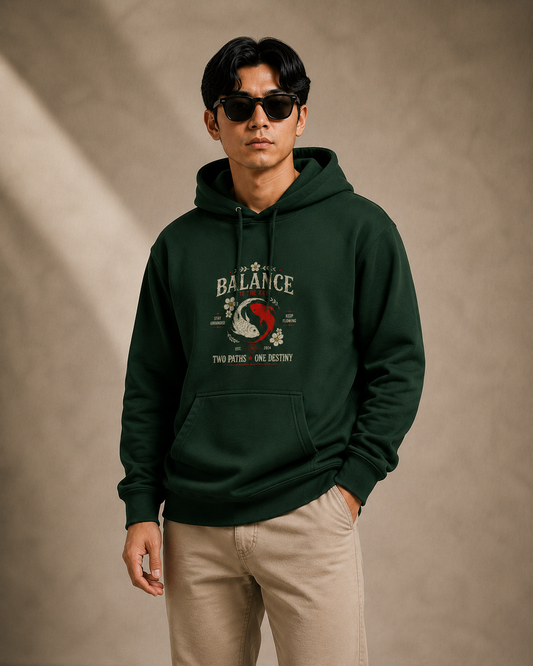 Balance Is the Key — Koi Fish Graphic Hoodie