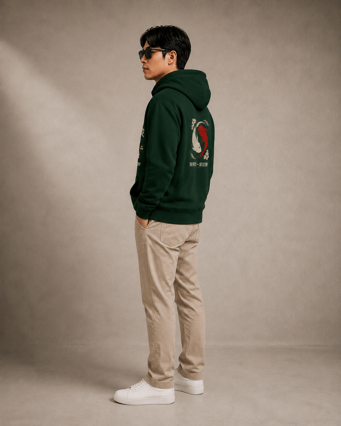 Balance Is the Key — Koi Fish Graphic Hoodie