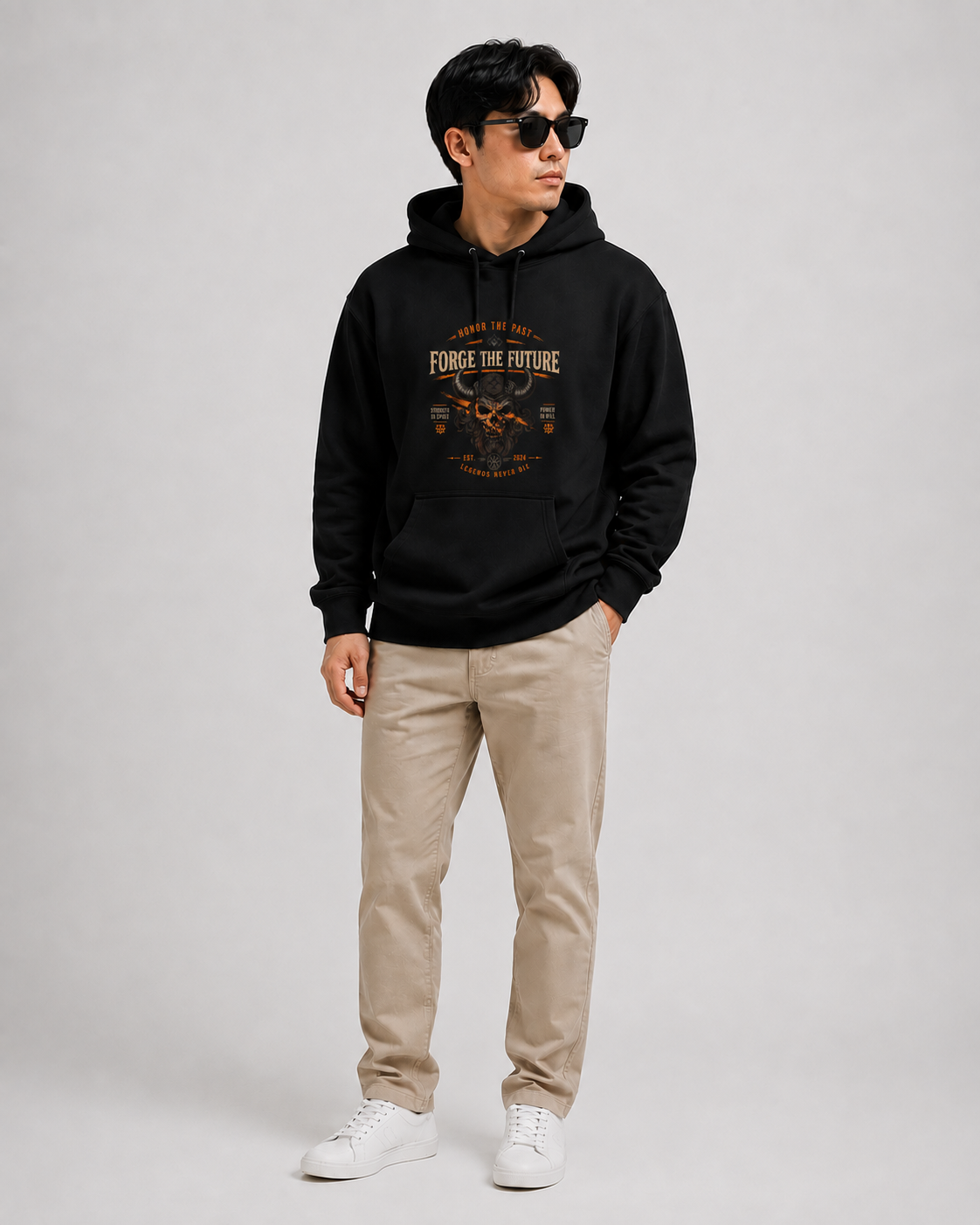 Forge the Future Heavyweight Skull Graphic Hoodie
