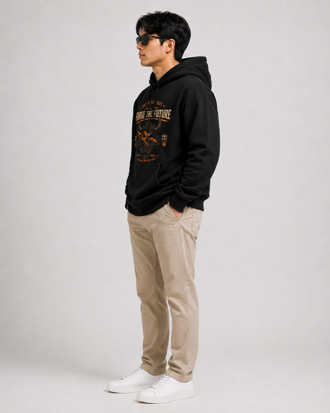 Forge the Future Heavyweight Skull Graphic Hoodie