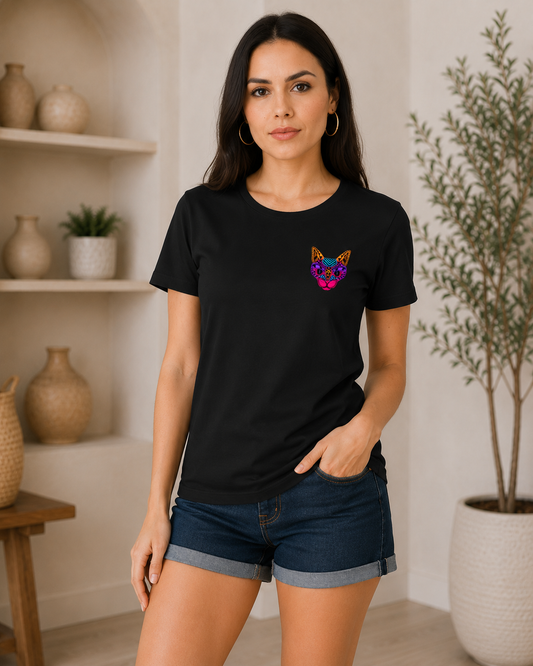 Women's Neon Cat T-Shirt